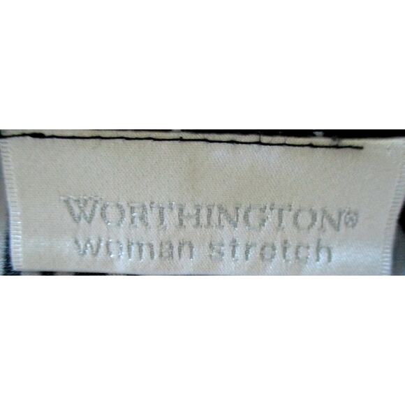Worthington Women's Plus Short Sleeve Black & White Stretch Shirt Size 2X - Picture 8 of 10